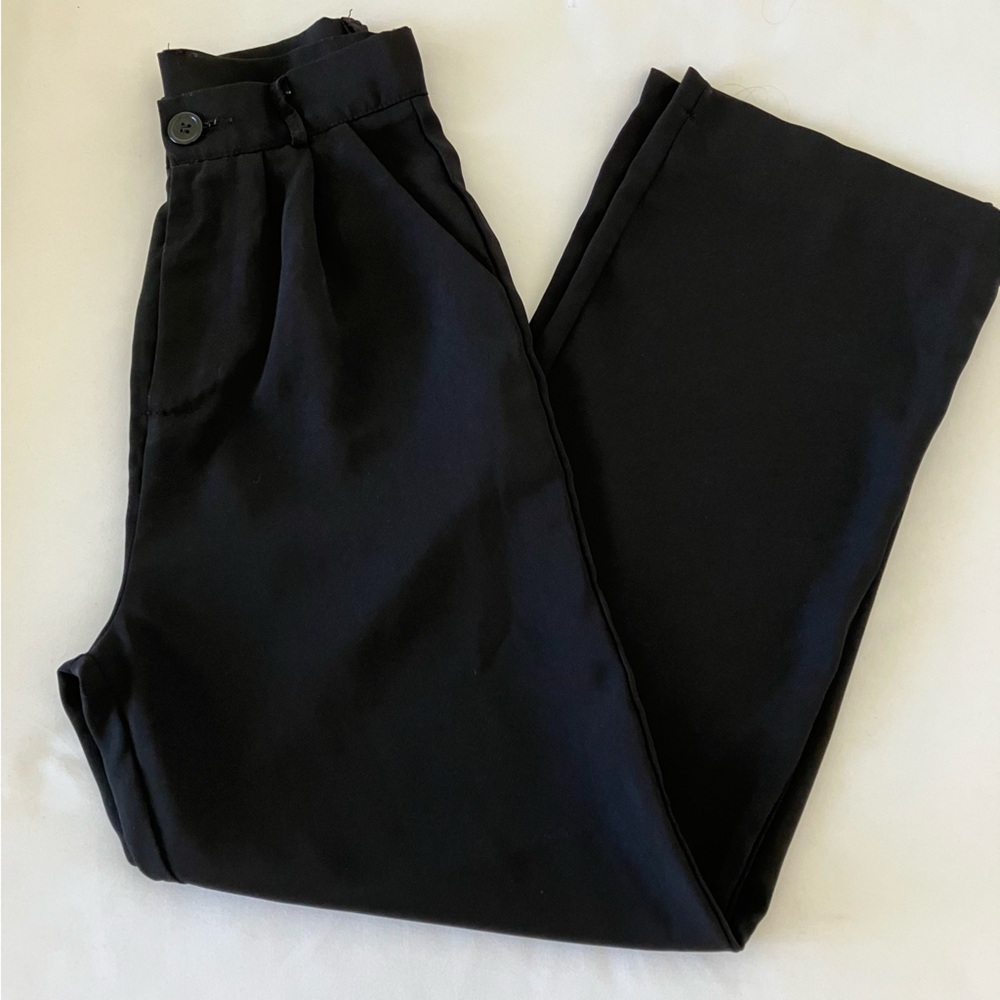 *black petite lightweight trousers*